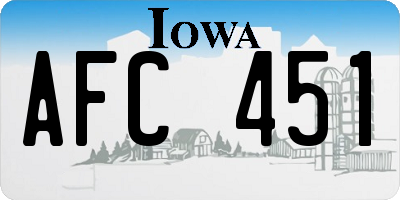 IA license plate AFC451
