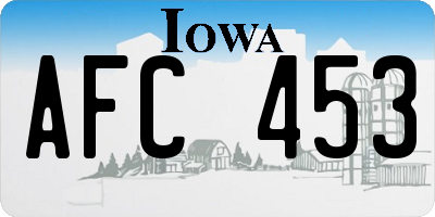 IA license plate AFC453