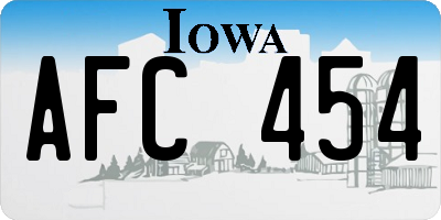 IA license plate AFC454