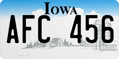 IA license plate AFC456