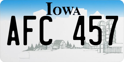 IA license plate AFC457