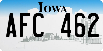 IA license plate AFC462