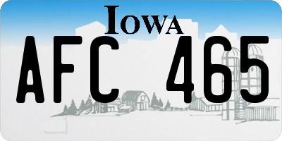 IA license plate AFC465