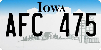 IA license plate AFC475