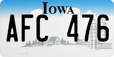 IA license plate AFC476