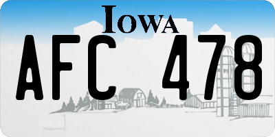 IA license plate AFC478