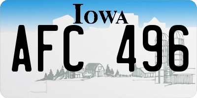 IA license plate AFC496