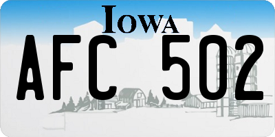 IA license plate AFC502