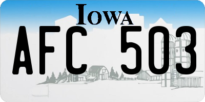 IA license plate AFC503