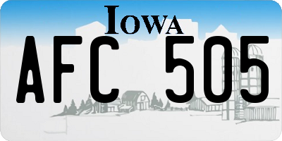 IA license plate AFC505