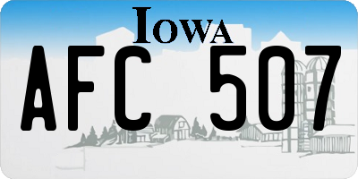 IA license plate AFC507