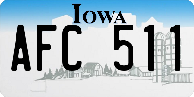 IA license plate AFC511