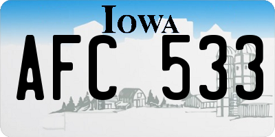 IA license plate AFC533