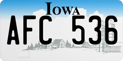 IA license plate AFC536