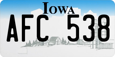 IA license plate AFC538