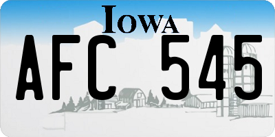 IA license plate AFC545