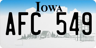 IA license plate AFC549