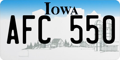 IA license plate AFC550