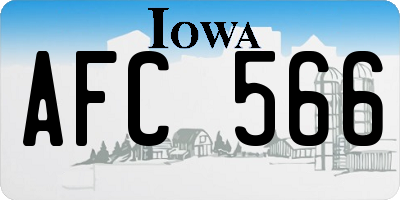 IA license plate AFC566