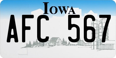 IA license plate AFC567