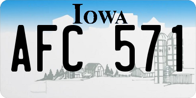 IA license plate AFC571