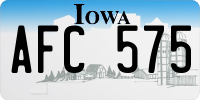 IA license plate AFC575