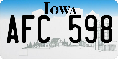 IA license plate AFC598