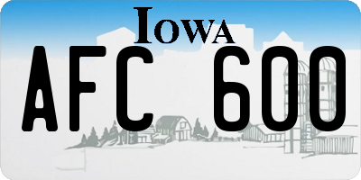 IA license plate AFC600