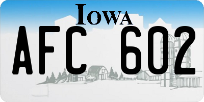 IA license plate AFC602