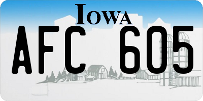 IA license plate AFC605