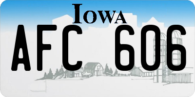 IA license plate AFC606