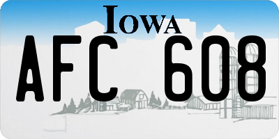 IA license plate AFC608