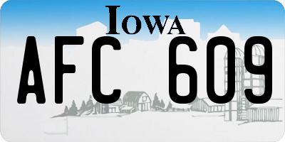 IA license plate AFC609
