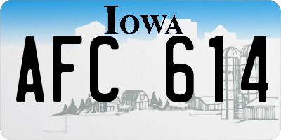 IA license plate AFC614