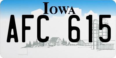 IA license plate AFC615