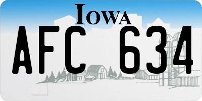 IA license plate AFC634