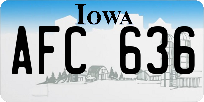 IA license plate AFC636