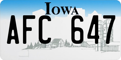 IA license plate AFC647