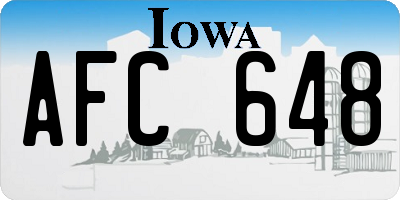 IA license plate AFC648