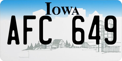 IA license plate AFC649