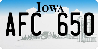 IA license plate AFC650