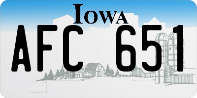 IA license plate AFC651