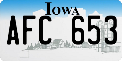 IA license plate AFC653