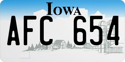 IA license plate AFC654