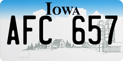 IA license plate AFC657