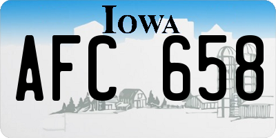 IA license plate AFC658