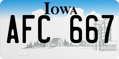 IA license plate AFC667