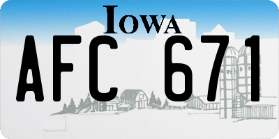 IA license plate AFC671