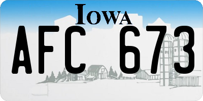 IA license plate AFC673