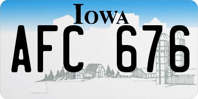 IA license plate AFC676